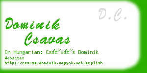 dominik csavas business card